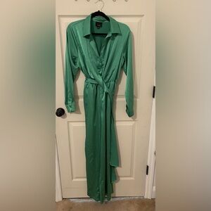 Elegant Green Wrap Jumper